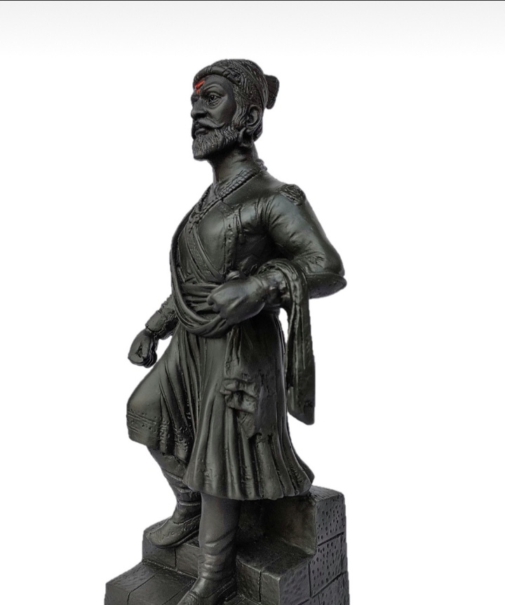 Decorative Statue of Chhatrapati Shivaji Maharaj with Rajmudra  The  Maratha King Black 7 Height  Novacrafts Souvenirs