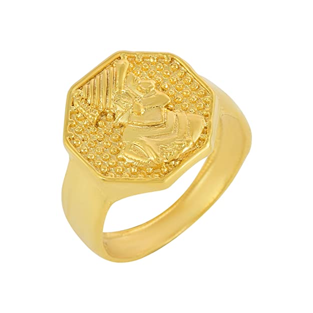 1 Gram Gold Plated Goga Maharaj Attention-Getting Design Ring for Men -  Style B448 – Soni Fashion®