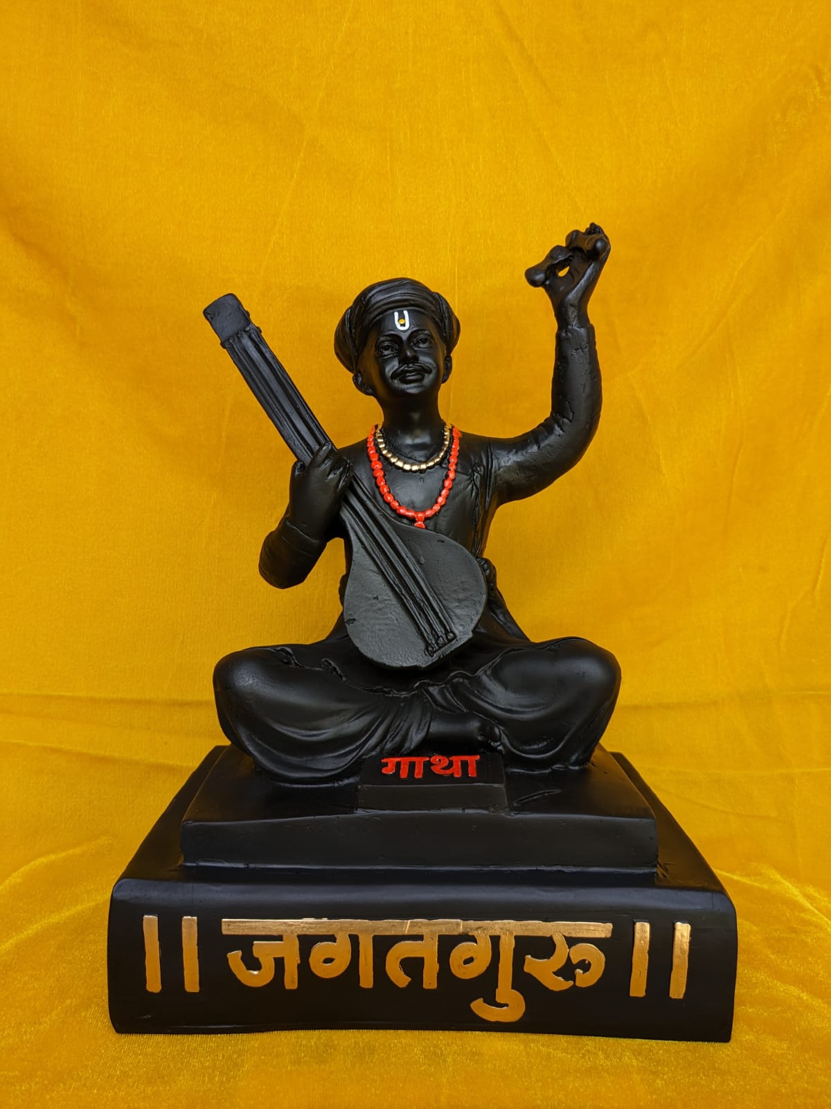 Picture of Enchanting Statue of Gatha Jagatguru Shree Sant Tukaram Maharaj: A Beautiful Tribute to Spiritual Enlightenment.  | Size - 12 Inch